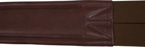 Show full view: Huntley Equestrian Sedgwick Leather Fancy Stitched Padded Leather Contour Shaped Girth, Havana, 50-in slide 7 of 9