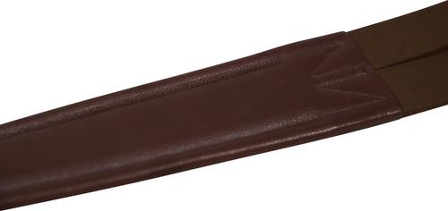 Show full view: Huntley Equestrian Sedgwick Leather Fancy Stitched Padded Leather Contour Shaped Girth, Havana, 50-in slide 8 of 9