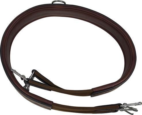 Show full view: Huntley Equestrian Sedgwick Leather Fancy Stitched Padded Leather Contour Shaped Girth, Havana, 50-in slide 6 of 9