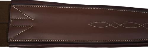 Show full view: Huntley Equestrian Sedgwick Leather Fancy Stitched Padded Leather Contour Shaped Girth, Havana, 50-in slide 4 of 9