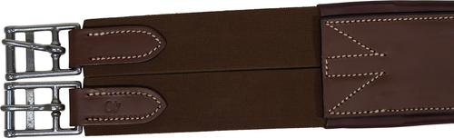 Show full view: Huntley Equestrian Sedgwick Leather Fancy Stitched Padded Leather Contour Shaped Girth, Havana, 50-in slide 3 of 9