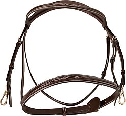 Huntley Equestrian Sedgwick Leather Fancy Stitched Horse Bridle & Reins with Clip Cheek Pieces, Brown, Cob slide 2 of 6