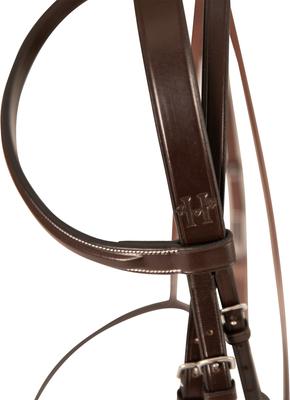 Show full view: Huntley Equestrian Sedgwick Leather Fancy Stitched Horse Bridle & Reins with Clip Cheek Pieces, Brown, Cob slide 3 of 6
