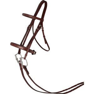 Huntley Equestrian Fancy Stitched Schooling Hunter Horse Bridle with Reins, Brown, Cob
