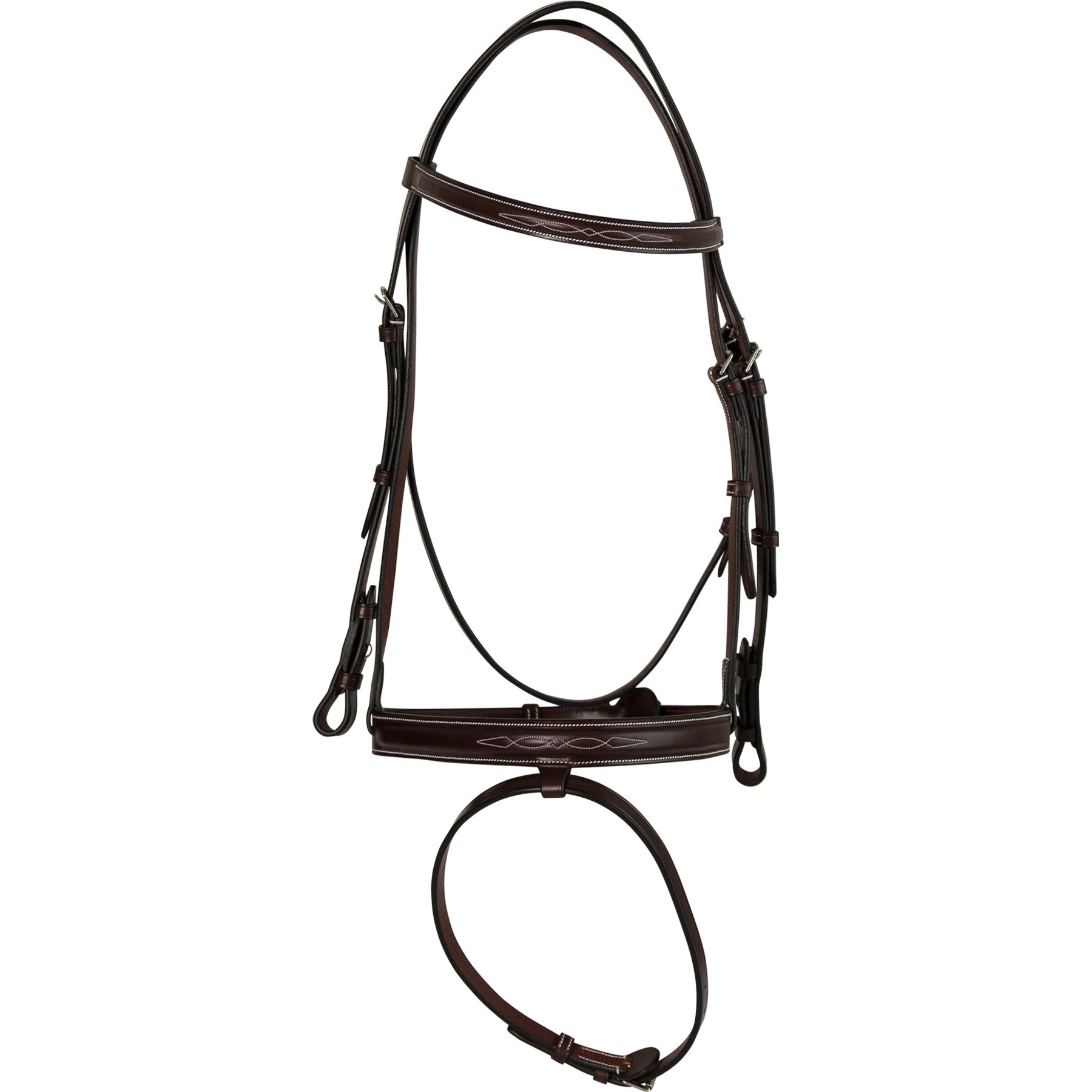 Huntley Equestrian Sedgwick Fancy Stitched Horse Bridle with Reins, Havana, Full