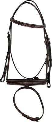 EQUINAVIA Saga Fancy Stitched Figure 8 Horse Bridle & Reins, Chocolate - View #5