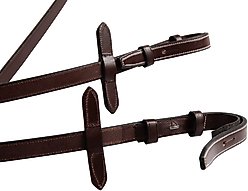 Huntley Equestrian Fancy Stitched Rubber Horse Reins, 5/8-in, Australian Nut, Cob slide 2 of 9
