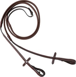 Huntley Equestrian Fancy Stitched Rubber Horse Reins, 5/8-in, Australian Nut, Cob