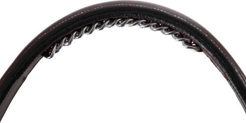 Show full view: Huntley Equestrian Fancy Stitched Raised Chain Noseband, Australian Nut, Full slide 6 of 8