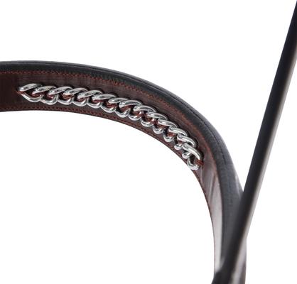 Show full view: Huntley Equestrian Fancy Stitched Raised Chain Noseband, Australian Nut, Full slide 5 of 8