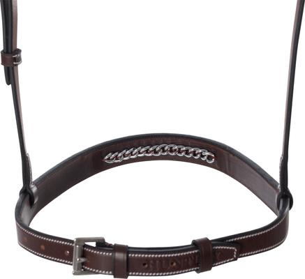 Show full view: Huntley Equestrian Fancy Stitched Raised Chain Noseband, Australian Nut, Full slide 4 of 8