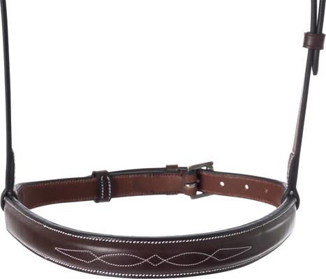 Show full view: Huntley Equestrian Fancy Stitched Raised Chain Noseband, Australian Nut, Full slide 2 of 8