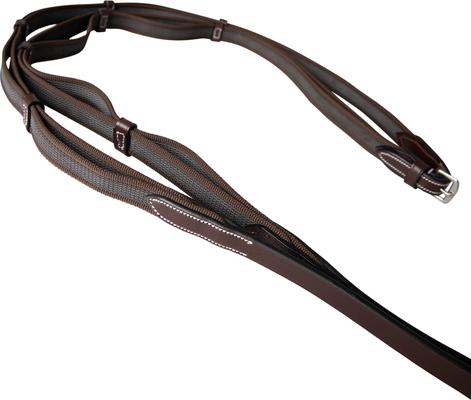 Show full view: Huntley Equestrian Double Layer Web Grip Horse Reins, Australian Nut, Cob slide 6 of 8