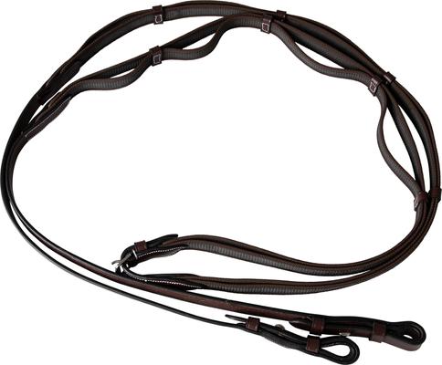Show full view: Huntley Equestrian Double Layer Web Grip Horse Reins, Australian Nut, Cob slide 4 of 8