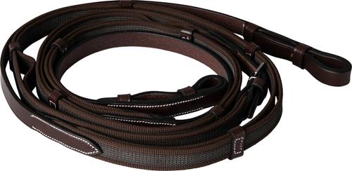 Show full view: Huntley Equestrian Double Layer Web Grip Horse Reins, Australian Nut, Cob slide 2 of 8