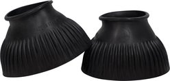 Grand Prix Italian Pull On Rubber Horse Bell Boots, Black, Large