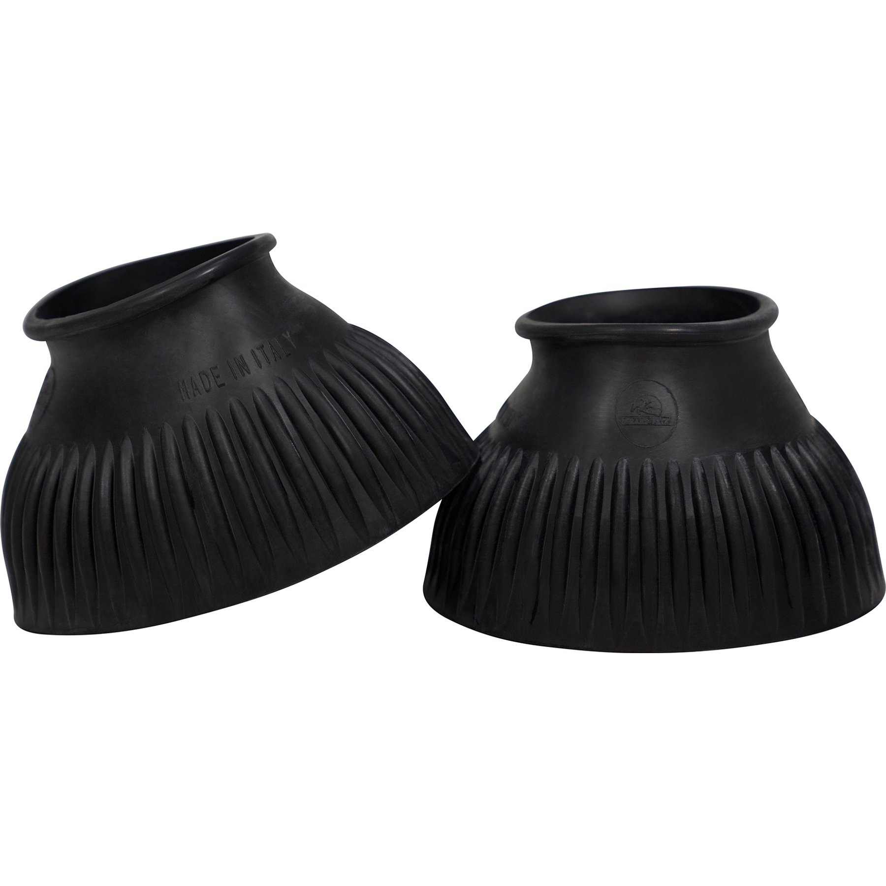 Grand Prix Italian Pull On Rubber Horse Bell Boots, Black, X-Large