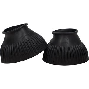 Grand Prix Italian Pull On Rubber Horse Bell Boots, Black, Large