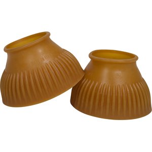 Grand Prix Italian Pull On Rubber Horse Bell Boots, Brown, XX-Large