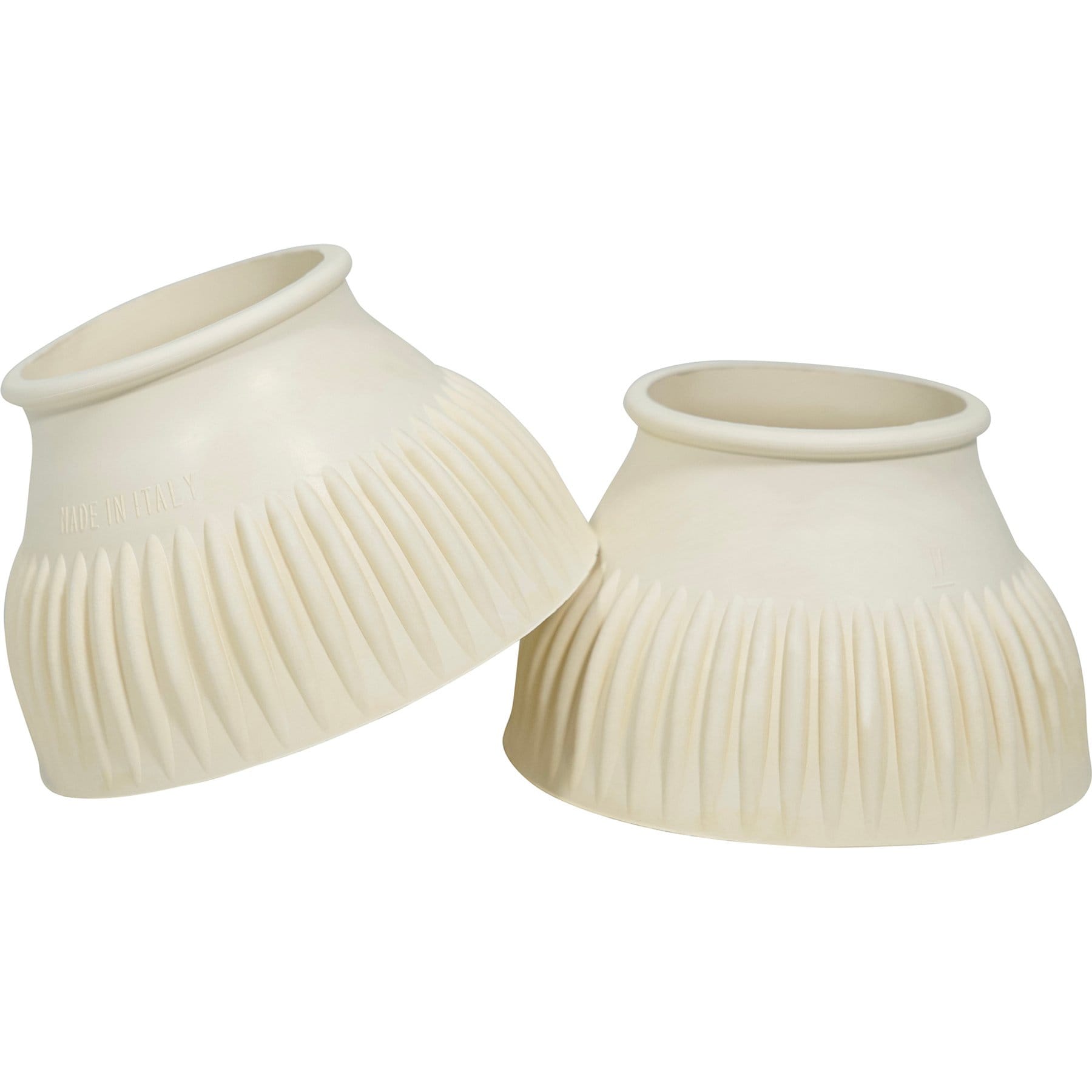 Grand Prix Italian Pull On Rubber Horse Bell Boots, White, Small
