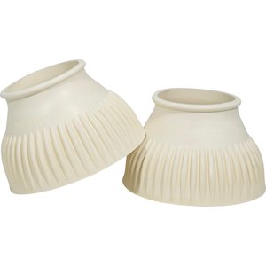 Grand Prix Italian Pull On Rubber Horse Bell Boots, White, Medium