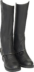 Grand Prix Elite Leather Kids Half Chaps, Black, Small slide 1 of 9