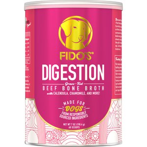 Fido's Bone Broth Digestion Grass-Fed Beef Bone Broth Powdered Dog Food Topper, 7-oz jar