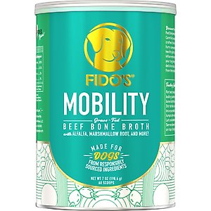 Fido's Bone Broth Mobility Grass-Fed Beef Bone Broth Powdered Dog Food Topper, 7-oz jar