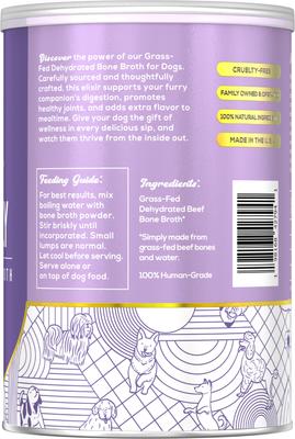 Show full view: Fido's Bone Broth Simply Grass-Fed Beef Bone Broth Powdered Dog Food Topper, 7-oz jar slide 8 of 10