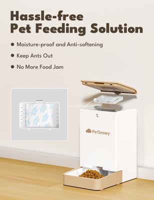 Show full view: PetSnowy SNOW+ Automatic Cat Feeder, 16.9-cup, Cream slide 3 of 8