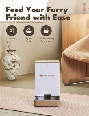 Show full view: PetSnowy SNOW+ Automatic Cat Feeder, 16.9-cup, Cream slide 2 of 8