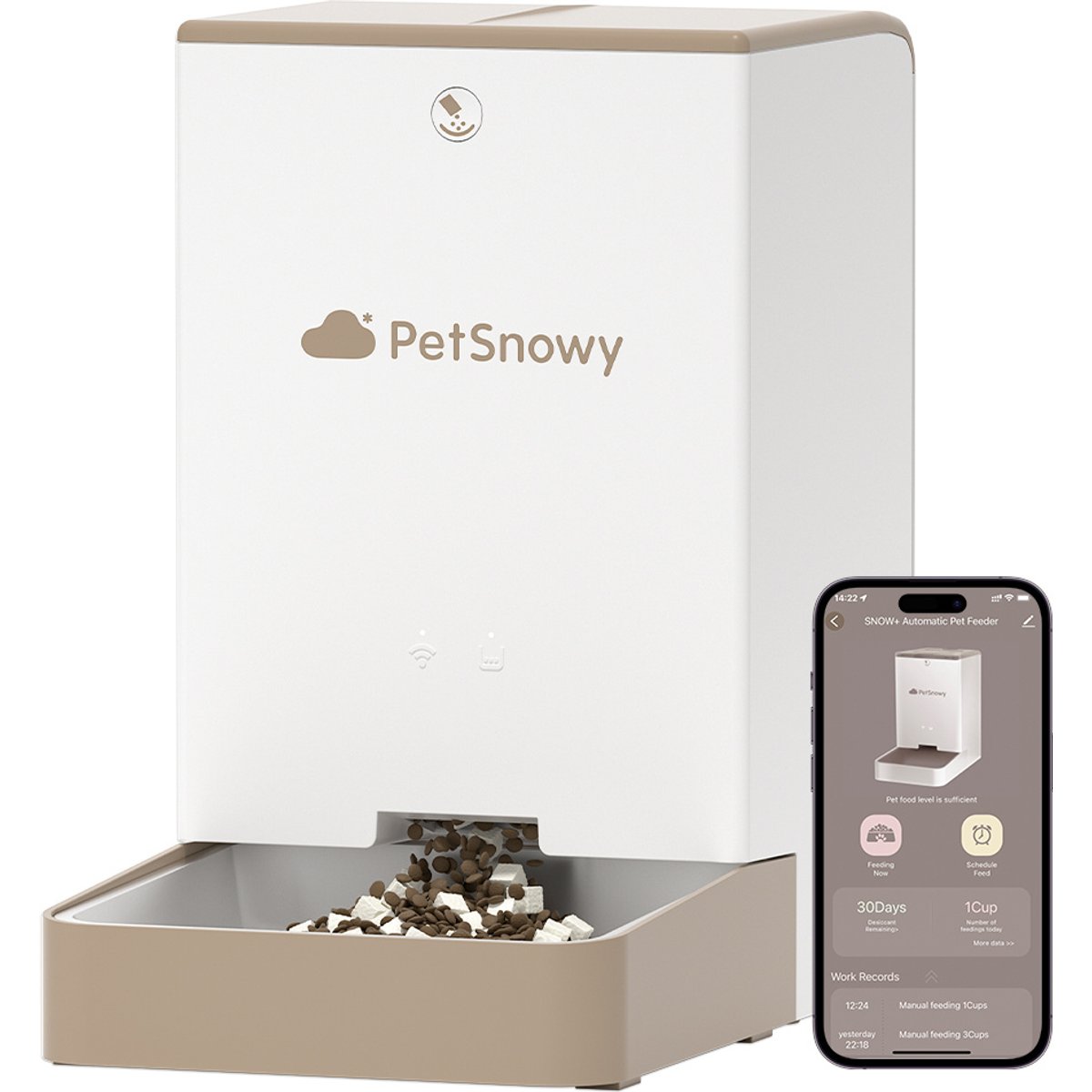 PetSnowy SNOW+ Automatic Cat Feeder, 16.9-cup, Classic