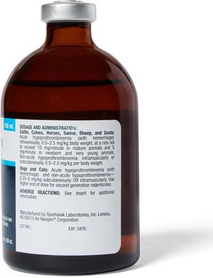 Show full view: Vitamin K1 (Generic) Injectable for Dog, Cats & Horses, 10 mg/mL, 100-mL slide 3 of 4