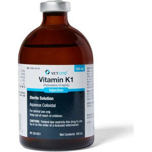 Vitamin K1 (Generic) Injectable for Dog, Cats & Horses, 10 mg/mL, 100-mL