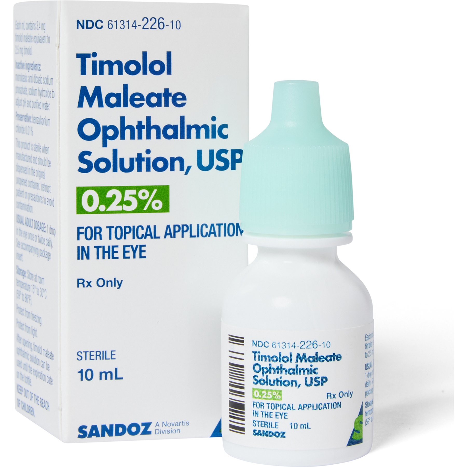 Timolol Maleate 10-mL Ophthalmic Solution 0.25%
