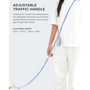 Sunny Tails 4-in-1 Convertible Hands Free Cloud Dog Leash, 8.5-ft long, 5/8-in wide, Mulberry Burgundy