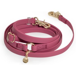 Sunny Tails 4-in-1 Convertible Hands Free Cloud Dog Leash, 8.5-ft long, 5/8-in wide, Mulberry Burgundy