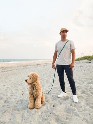 Show full view: Sunny Tails 4-in-1 Convertible Hands Free Cloud Dog Leash, 8.5-ft long, 5/8-in wide, Meadow Green slide 2 of 8