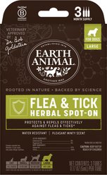 Earth Animal Apothecary Natural Flea & Tick Herbal Spot Treatment for Dogs, 40+ lbs/Large, 3 doses (3-mos. supply)