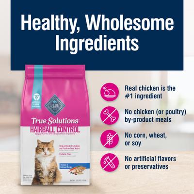 Show full view: Blue Buffalo True Solutions Hairball Control Chicken Adult Natural Dry Cat Food, 11-lb bag slide 6 of 12