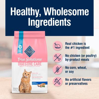 Show full view: Blue Buffalo True Solutions Digestive Care Formula Dry Cat Food, 11-lb bag slide 6 of 12