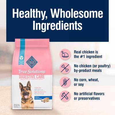 Show full view: Blue Buffalo True Solutions Digestive Care Adult Chicken Dry Dog Food, 24-lb bag slide 6 of 12