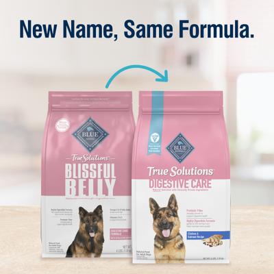Show full view: Blue Buffalo True Solutions Blissful Belly Digestive Care Formula Dry Food, 11-lb bag + Digestive Care Formula Wet Dog Food slide 3 of 10