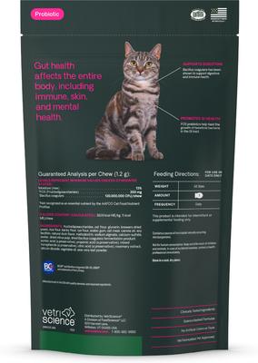 Show full view: VetriScience Probiotic Everyday Duck Flavored Soft Chews Digestive Supplement for Cats, 60 count slide 9 of 10