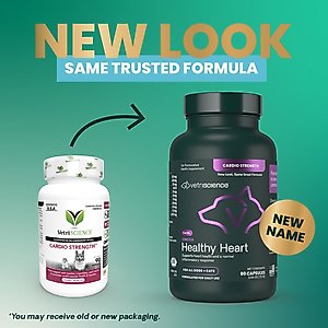 VetriScience Cardio Strength Capsules Heart Supplement for Cats & Dogs, 90 count