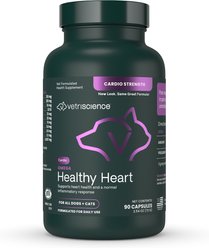 VetriScience Cardio Strength Capsules Heart Supplement for Cats & Dogs, 90 count