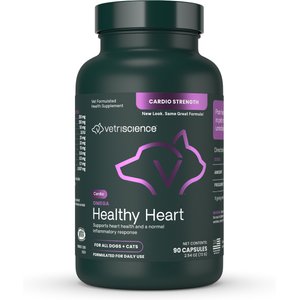 VetriScience Cardio Strength Capsules Heart Supplement for Cats & Dogs, 90 count