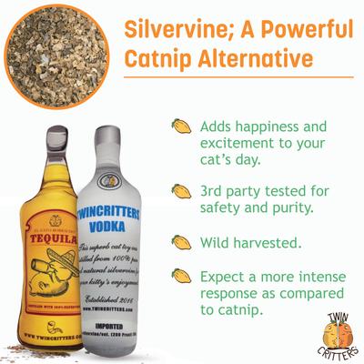 Show full view: TwinCritters Silvervine Liquor Bottles KittiKocktail Plush Cat Toy with Catnip slide 4 of 9