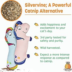 TwinCritters Silvervine Unicorns Plush Cat Toy with Catnip slide 2 of 7