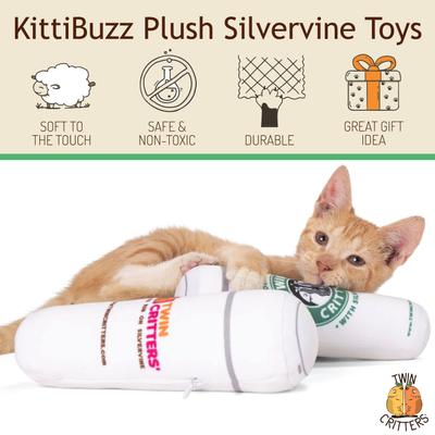 Show full view: TwinCritters Silvervine Coffee Cups KittiBuzz Plush Cat Toy with Catnip slide 2 of 8